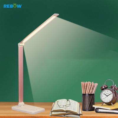 China Modern Rebow Drop Shipping OEM Black Reading Study Smart Wireless Charger Rechargeable Led Table Lamp for sale