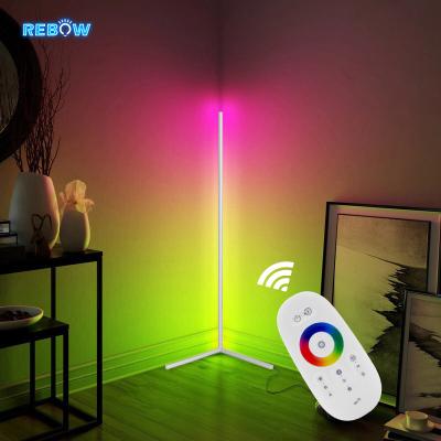 China Modern Rebow Drop Shipping In Cheap Decorative Standing Tripod Running Modern RGB Led Floor Lamp Corner for sale