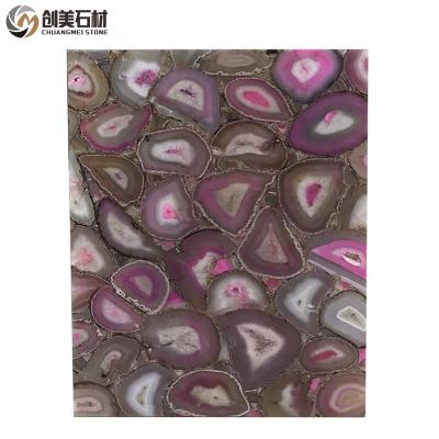 China Translucent Parquet Rose Agate Stone Sheet Onyx Agate Marble Mosaic For Decorate for sale