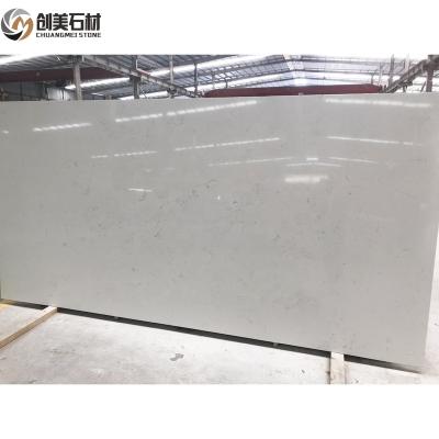 China Scratch Resistance / High Temperature Resistance Artificial Stone Workshop Carrara White Quartz Slab For Kitchen Counter Tops for sale