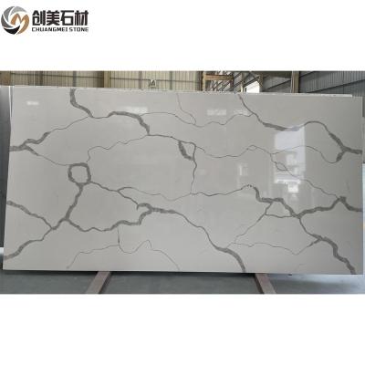 China Scratch Resistance / High Temperature Resistance Engineered Stone Artificial Calacatta Quartz Surface Slab For Top Decoration for sale