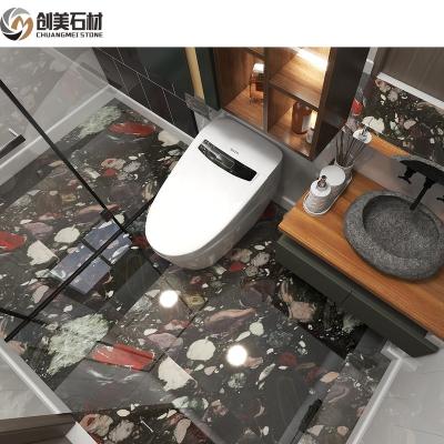 China Modern Factory Price Engineered Stone Slab Black Pearl Marble For Bathroom Decoration for sale