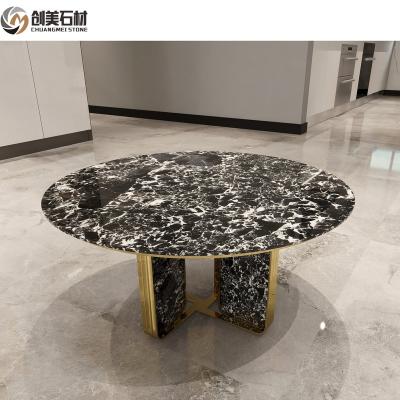 China Modern Luxury China Napoleon Black Marble Slabs Natural Stone For Coffee Table for sale