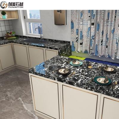 China Modern Polished China Napoleon Black With White Vein Marble For Kitchen Countertop for sale