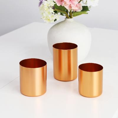 China Home Decoration/Holiday/Metal Aluminum Jar Rose Gold Aluminum Candle Jar Gift For Candle for sale