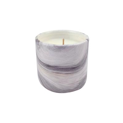 China Home Decoration Light Marbled Nordic Modern Wholesale Custom Beautiful Pattern Containers Ceramic Candles Filled With Soy Wax for sale