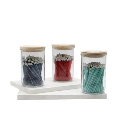 China Wholesale Affordable Unique Packaging Home Decoration Safety Fancy Colored Red Green Wooden Candle Matches for sale