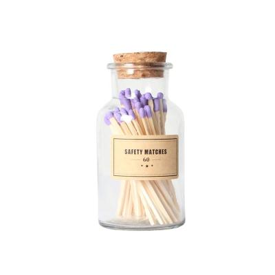 China Luxury Wholesale Custom Sticks Safety Matches Matches Glass Bottle Jar Wood Sticks Long Matches for sale