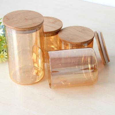 China Home Decoration Air Tight Storage Large Glass Jar With Wooden Lid for sale