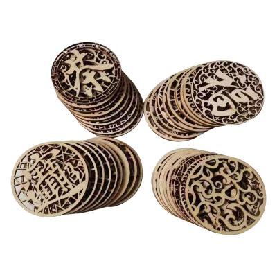 China China Diy Cost-effective Wooden Mat Wooden Heat Insulation Coasters Hollow Blessing Cup for sale