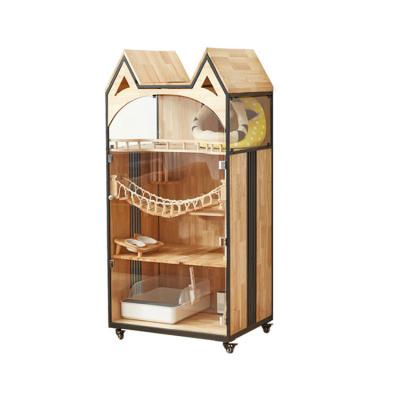 China Long Lifespan Breathable Wooden House Cat House Hot Selling Decoration for sale