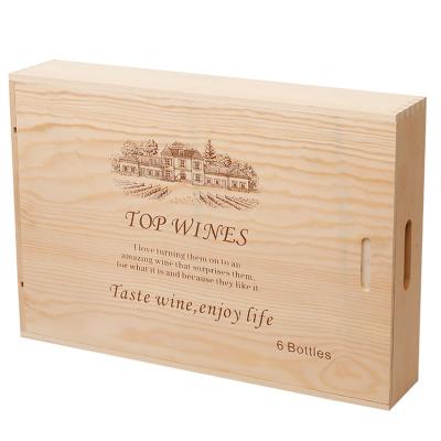 China Fashion Cheap Item Europe Price Wooden Red Wine Box Home Decoration for sale