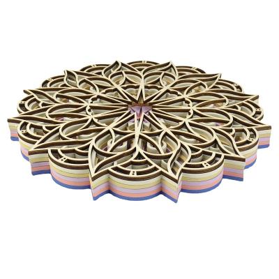 China China Manufacturers Supply Creative Decoration Pieces Laser Cutting Engraving Hollow Wood Crafts Wooden Puzzle for sale