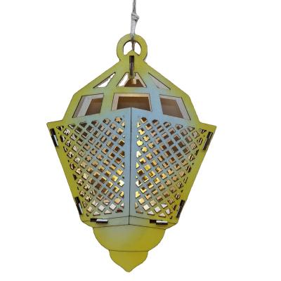 China Europe Supply Professional Muslim Eid Festival Led Wooden Decorative Lights Wooden Crafts for sale