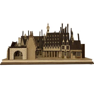 China DIY TOY Castle Wooden 3D Puzzle Hot Selling Accept Custom Toy Creative 3D Puzzle for sale