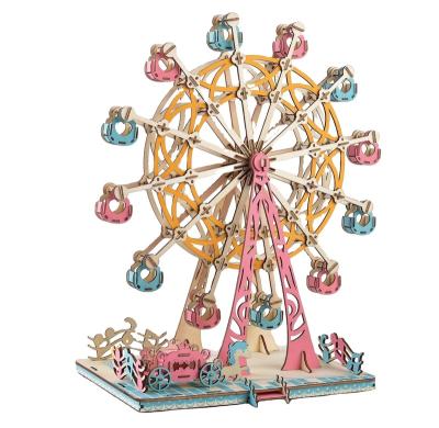 China DIY TOY Competitive Price Diy Handmade Toys Ferris Wheel 3D Craft Wooden Puzzle for sale