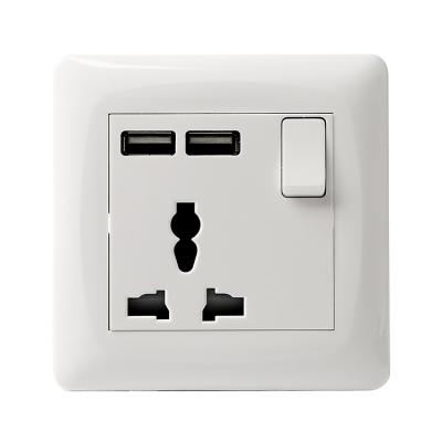 China High quality multifunctional indoor place wall switch socket with usb 2 for sale