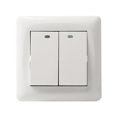 China On High Quality And Low Price Two Gang One Way Light Electric Wall Light Switch for sale