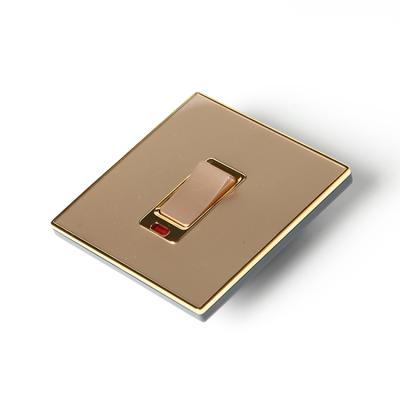 China Factory Outlets Gold Color Acrylic Single Strip 20A Wall Switch 006 for sale