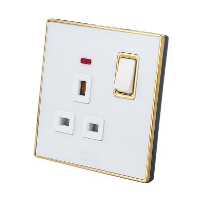 China 2018 New Product 13 A White Acrylic Wall Switch Socket With Light ZY-002 for sale