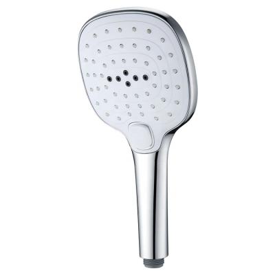 China Rainfall Shower Heads One Main Switch Hand Shower Head Bathroom 3 Function Quality Pressurized Shower Massagers ABS Material White and Chrome for sale