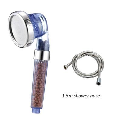 China Water Saving Shower Heads 3 Function SPA Water Saving Filter Handheld Shower Head High Pressure With Tourmaline Ball With Stainless Steel Shower Hose 1.5m for sale