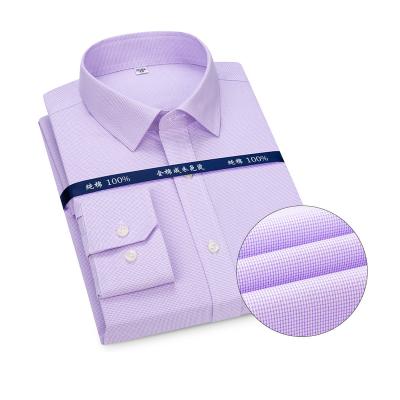 China Anti-Shrink Summer New High Grade Anti-Wrinkle Long Sleeved Business Professional Cotton Shirt For Men for sale