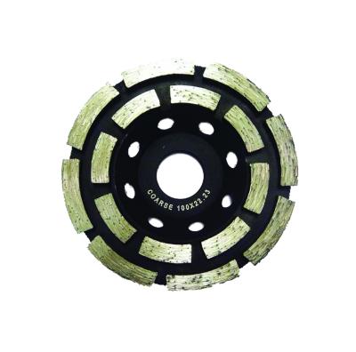 China Marble Concrete/Granite Double Row Grinding Cup Wheels Diamond Abrasive Cup Grinding Wheel For Stone Concrete for sale