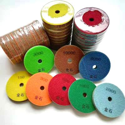 China High Quality Stone Chinese 4inch 100MM Diamond Fiber Foam Polishing Pad for Granite and Marble Concrete for sale