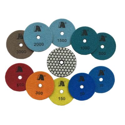 China High Efficiency 3Inch Diamond Abrasive Tool Dry Polishing Pad 80MM Polish Pad For Marble Granite for sale