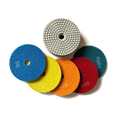 China Manufacturer 4INCH 100MM Chinese White Diamond Wet Polishing Pad Grinder And Angle Polisher For Marble for sale