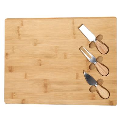 China Sustainable Bamboo Cheese Board Set Western Steak Tableware Cutting Board for sale