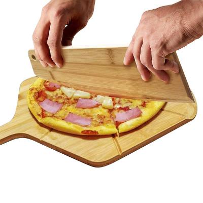 China Disposable pizza cutting board pizza spatula paddle bambooTray color blocked deli cutting board utensils for sale