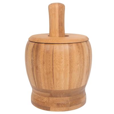 China Viable Custom Bamboo Kitchenware Mortar and Pestle Set for sale