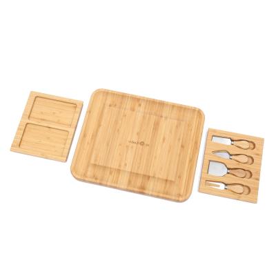 China Sustainable Hot Sale Cutting and Chopper Fruit Tray with Two Hidden Drawers and a Removable Black Rock Board with Eco-friendly for sale