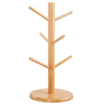 China Modern Bamboo Cup Holder Tree Coffee Tea Cup Holder Organizer with Removable Bamboo Cup Holder, Cup Bottom for sale