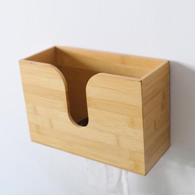 China Sustainable Bamboo Natural Tissue Box Home Tissue Box Paper Box for sale