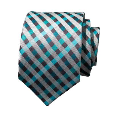 China Fashion Casual Formal GRES Handmade Plaid Checked 100% Natural Silk Tie Green for sale