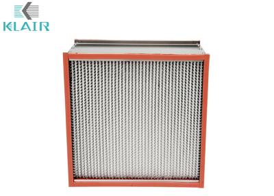 China Glassfibermedia HEPA Filter Op hoge temperatuur met SUS-de Separators van het Kaderaluminium Te koop