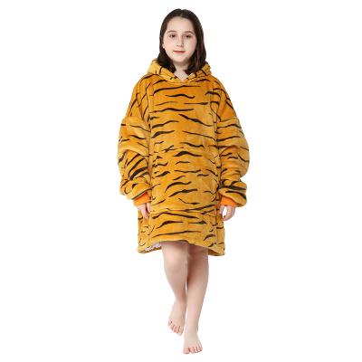 China Breathable Adult And Kids Size Wearable Hoodie Sublimation Pattern Parent Child Wear Wearable Covering Warm for sale