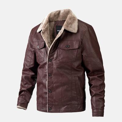 China New Fashion PU Leather Jacket Bomber Jacket Breathable Large Size Slim Fit Plus Size Motorcycle Jacket For Men for sale