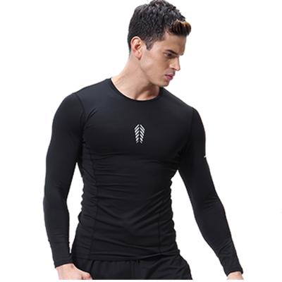 China Men's Breathable Quick Dry Long Sleeve Gym Clothing Bodybuilding Fitness Running T-Shirt for sale