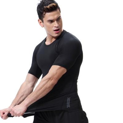 China High Quality Breathable Gym Fitness Clothing Slim Fit Men Stretch Long Sleeve Breathable Wear T-Shirt for sale