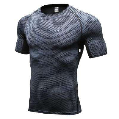 China Short Draining Running Training Men's Fitness Anti-Wrinkle - Tight Sleeve Stretch Sweat - Quickly - Dry Shirts Wholesale for sale