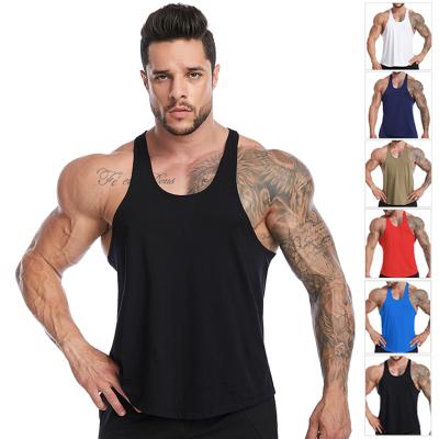 China 2021 QUICK DRY European and American frontier men's fitness I-shaped sleeveless vests vests running sports vests summer muscle for sale