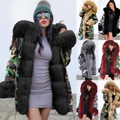 China New Fashion Wholesale Reversible Ladies Winter Faux Fur Coats Women's Winter Outerwear Cotton-padded Thick Jacket Coat for sale