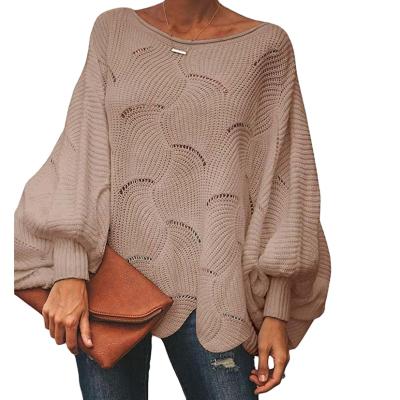 China Breathable Fall Knit Wholesale Women V-Neck Stripe Top Long Sleeve Knitted Ladies Oversized Sweater for sale