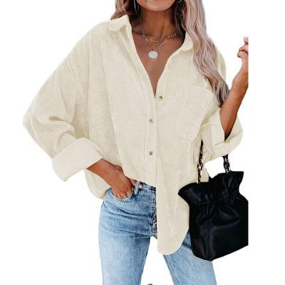 China 2021 Anti-wrinkle Women's Oversized Corduroy Loose Casual Shirt Plus Size Women's Coats for sale