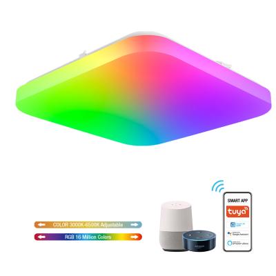 China Modern Home Ceiling Romantic Light Color Changing Modern Wifi Square LED Smart Ceiling Light for sale