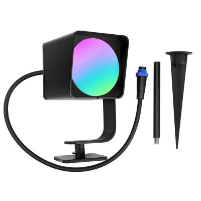 China Outdoor Garden Music Muiti-color Dancing RGB+CW 12-24V Lawn Lamp Extension Kit IP65 LED Spot Lights for sale